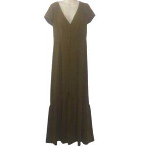 Blushing Heart Olive Green Ruffle Hem Maxi Dress